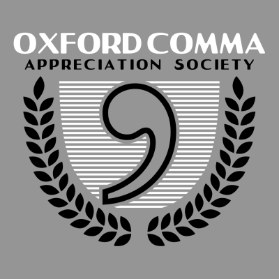 (image for) Oxford Comma Appeciation Society T-Shirt