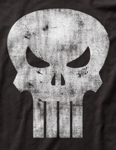(image for) Punisher Skull Logo Distressed T-Shirt - Click Image to Close