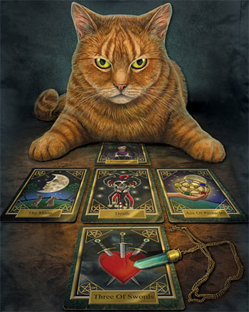(image for) Tarot Cat Reader T-Shirt - Click Image to Close