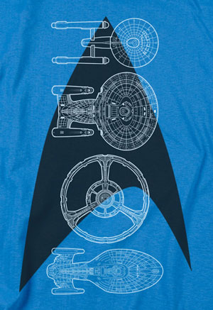(image for) Star Trek Line of Ships T-Shirt - Click Image to Close