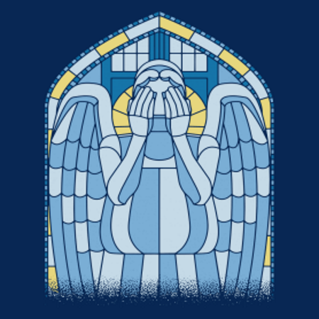 (image for) Weeping Angel Stained Glass T-Shirt - Click Image to Close