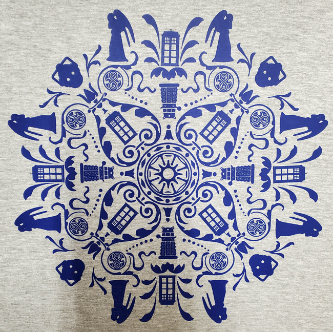 Doctor Who Damask Circle T-Shirt (image for) Doctor Who Damask Circle T-Shirt
