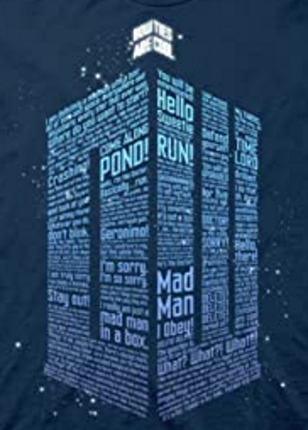 (image for) Dr Who Words Logo (TARDIS) T-Shirt - Click Image to Close